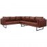 Zdjęcie produktu Przestronna sofa narożna Miva 2X - brązowa.