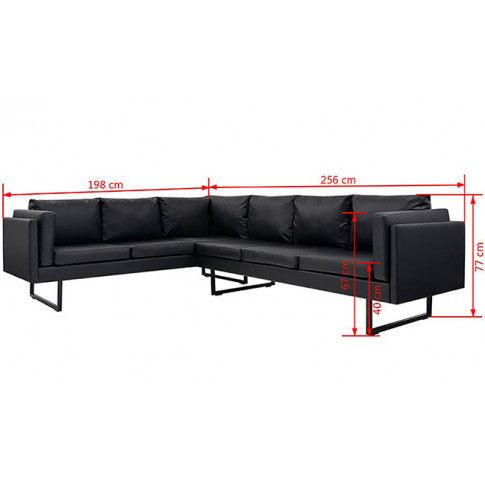 Zdjęcie przestronna czarna sofa narożna Miva 2X - w sklepie Edinos.pl