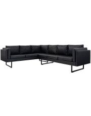 Przestronna sofa narożna Miva 2X - czarna w sklepie Edinos.pl