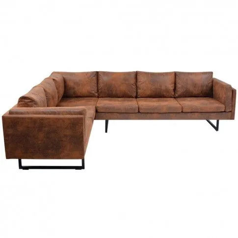 Szczegółowe zdjęcie nr 4 produktu Selwa 2 Sofa narożna, tkanina, brąz