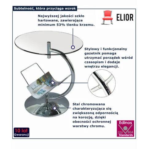 Fotografia Szklana bezbarwna ława okrągła - Kradis z kategorii Ławy i stoliki