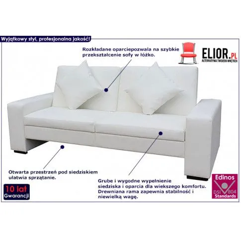 Luksusowa rozkładana biała sofa Astigar