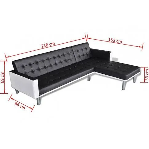 Rozkładany czarny narożnik Lorea 5Q