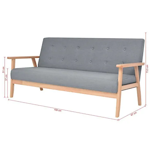 Estelle sofa z drewnianą ramą
