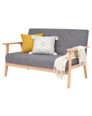 2-osobowa ciemnoszara sofa retro - Garner 2X w sklepie Edinos.pl