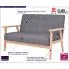 Ciemnoszara sofa Vita 2X tapicerowana 