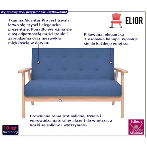 Estelle niebieska sofa