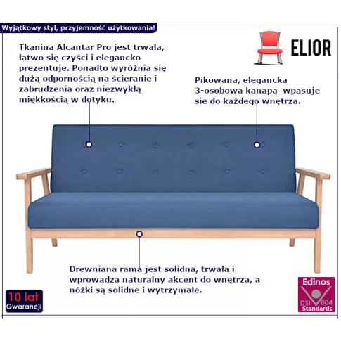 Estelle niebieska sofa