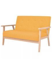 2-osobowa żółta sofa retro - Vita 2X w sklepie Edinos.pl