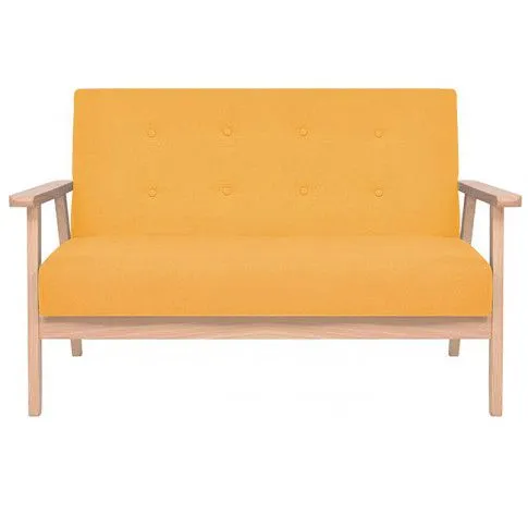 Dwuosobowa żółta sofa Vita 2X tapicerowana