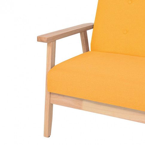 Dwuosobowa żółta sofa Vita 2X tapicerowana