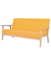 3-osobowa żółta sofa retro - Vita 3X w sklepie Edinos.pl