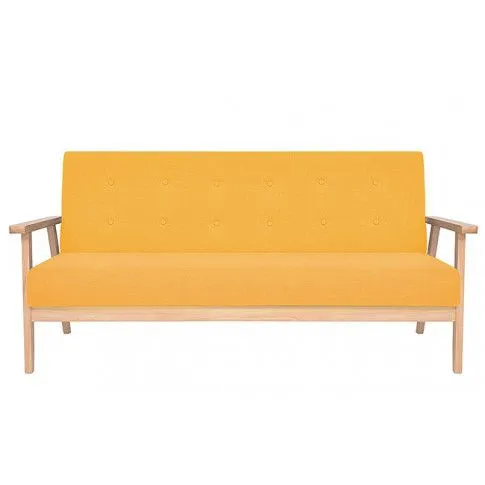 3-osobowa żółta sofa retro - Vita 3X