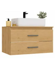 Szafka wisząca 80 cm dąb artisan z umywalką - Wiba 5X w sklepie Edinos.pl