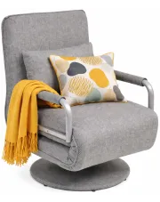 Jasnoszary fotel rozkładany - Fanar w sklepie Edinos.pl