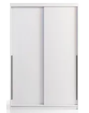 Biała szafa przesuwna z półkami i drążkami 140 cm - Eraffi 3X w sklepie Edinos.pl