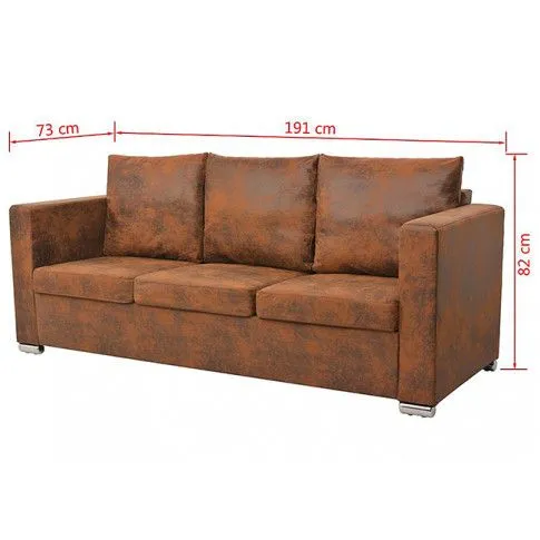 Brązowa sofa trzyosobowa Vela 3Q