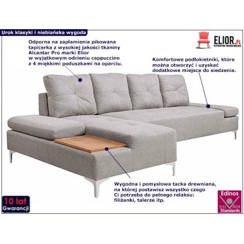 Zdjęcie sofa narożna Moana 2T - cappuccino | Edinos.pl