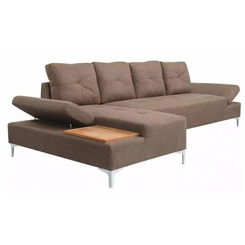 Szczegółowe zdjęcie nr 7 produktu Kanapa narożna Kazja 4T - brązowa