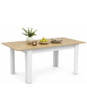 Stół rozkładany 120x80 dąb sonoma + biały - Egasso w sklepie Edinos.pl