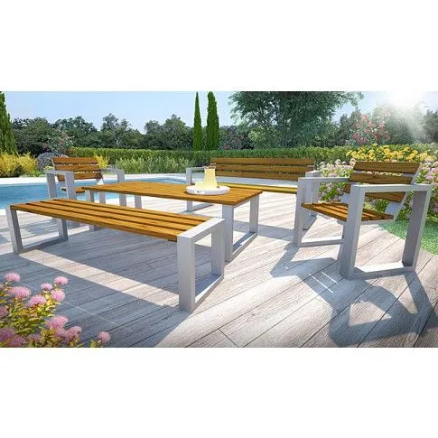 Zdjęcie Ławka miejska drewniana Norin 3X 150cm | Edinos.pl