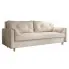 Zdjęcie produktu Kremowa tapicerowana welurem sofa rozkładana - Ahmo.