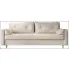 Szczegółowe zdjęcie nr 5 produktu Kremowa tapicerowana welurem sofa rozkładana - Ahmo