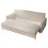 Szczegółowe zdjęcie nr 7 produktu Kremowa tapicerowana welurem sofa rozkładana - Ahmo