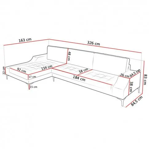 Szczegółowe zdjęcie nr 7 produktu Nowoczesna sofa narożna Olena 3F - antracyt