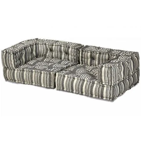 Dwuosobowa beżowa Sofa modułowa Demri 3D w paski