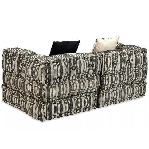 Dwuosobowa beżowa Sofa modułowa Demri 3D w paski