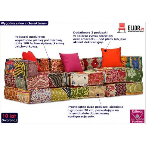 Szczegółowe zdjęcie nr 4 produktu Patchworkowa modułowa sofa Montanex 5D