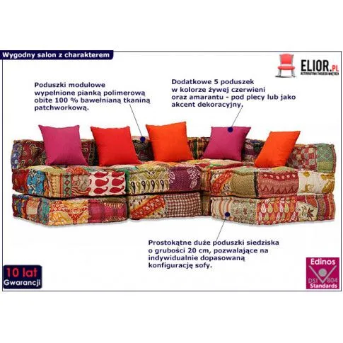 Zdjęcie modułowa sofa patchworkowa Demri 6D - sklep Edinos.pl