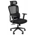 Czarny ergonomiczny fotel obrotowy z regulacją - Oxet
