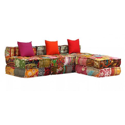 Szczegółowe zdjęcie nr 5 produktu Patchworkowa sofa 3-osobowa Demri 4D