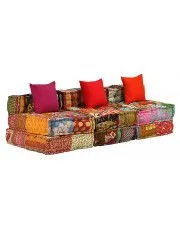 Patchworkowa sofa 3-osobowa Demri 4D w sklepie Edinos.pl