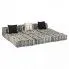 Szczegółowe zdjęcie nr 10 produktu vidaXL 3-osobowa, rozkładana sofa modułowa, narożnik, tkanina w paski