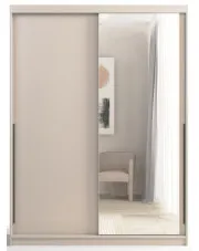 Kaszmirowa przesuwna szafa z lustrem 160 cm - Paolli 3X w sklepie Edinos.pl