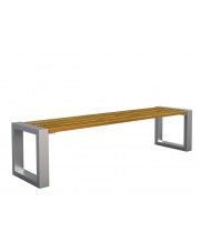 Metalowa ławka z drewnianym siedziskiem Norin 3X Silver 180cm - 8 kolorów  w sklepie Edinos.pl