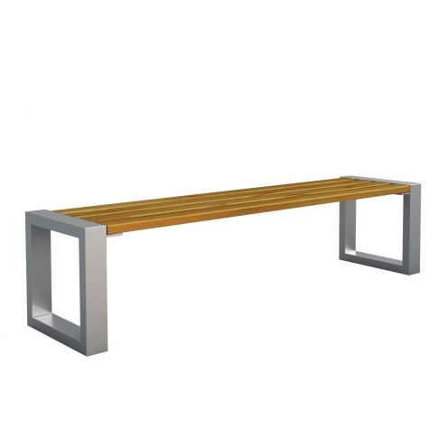 Zdjęcie produktu Metalowa ławka z drewnianym siedziskiem Norin 3X Silver 180cm - 8 kolorów .