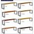 Szczegółowe zdjęcie nr 4 produktu Metalowa ławka z drewnianym siedziskiem Norin 3X Silver 180cm - 8 kolorów 