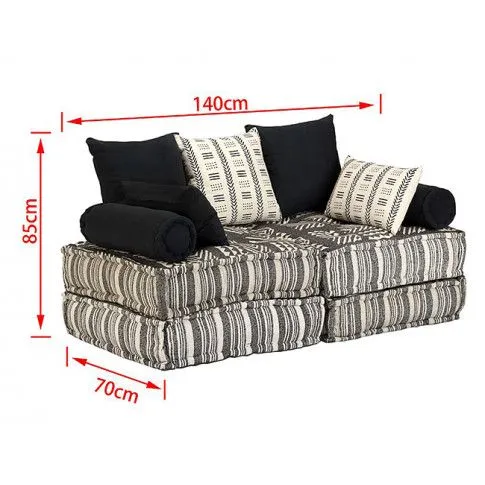 Dwuosobowa sofa modułowa w paski Demri 2D