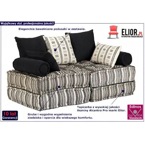 Dwuosobowa sofa modułowa w paski Demri 2D