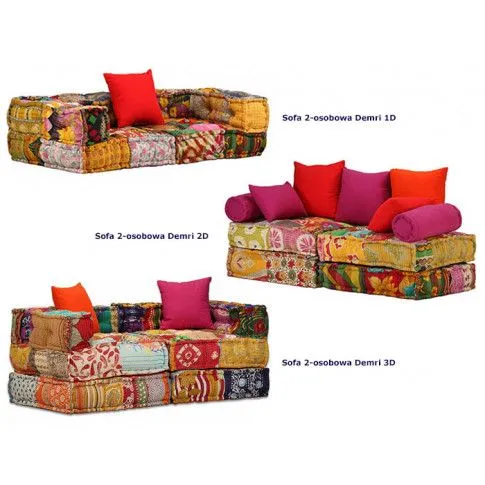 Szczegółowe zdjęcie nr 7 produktu 2-osobowa modułowa sofa patchwork Demri 1D