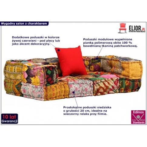 Zdjęcie 2-osobowa modułowa sofa Demri 1D - sklep Edinos.pl