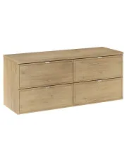 Wisząca szafka pod umywalkę Dąb Cremona - Veridra 5X 120 cm w sklepie Edinos.pl