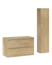 Wiszący zestaw mebli łazienkowych Dąb Cremona - Veridra 7X 80 cm w sklepie Edinos.pl