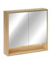 Wisząca szafka łazienkowa z lustrem Dąb Cremona - Solvane 5X 80 cm w sklepie Edinos.pl