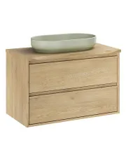 Zestaw szafka z umywalką Dąb Cremona - Solvane 8X 80 cm w sklepie Edinos.pl