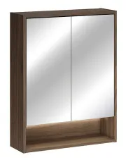 Wisząca szafka z lustrem Orzech Villa - Solvane 5X 60 cm w sklepie Edinos.pl